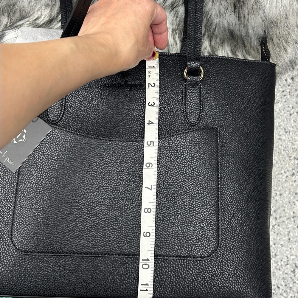 Nanette Lepore Black Tote with Geometric Pouch - Picture 3 of 16